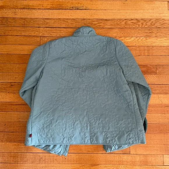 Woolrich Womens Large Wool Lined Nylon Barn Shacket Chore Rain Jacket Teal - Picture 5 of 5